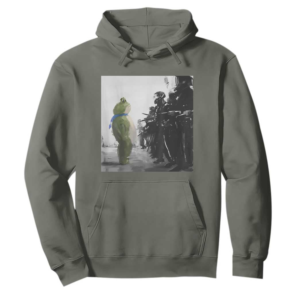 Frog Resist Hoodie Free Portland Oregon Freedom Fighters TS02 Military Green Print Your Wear