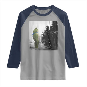 Frog Resist Raglan Shirt Free Portland Oregon Freedom Fighters TS02 Sport Gray Navy Print Your Wear