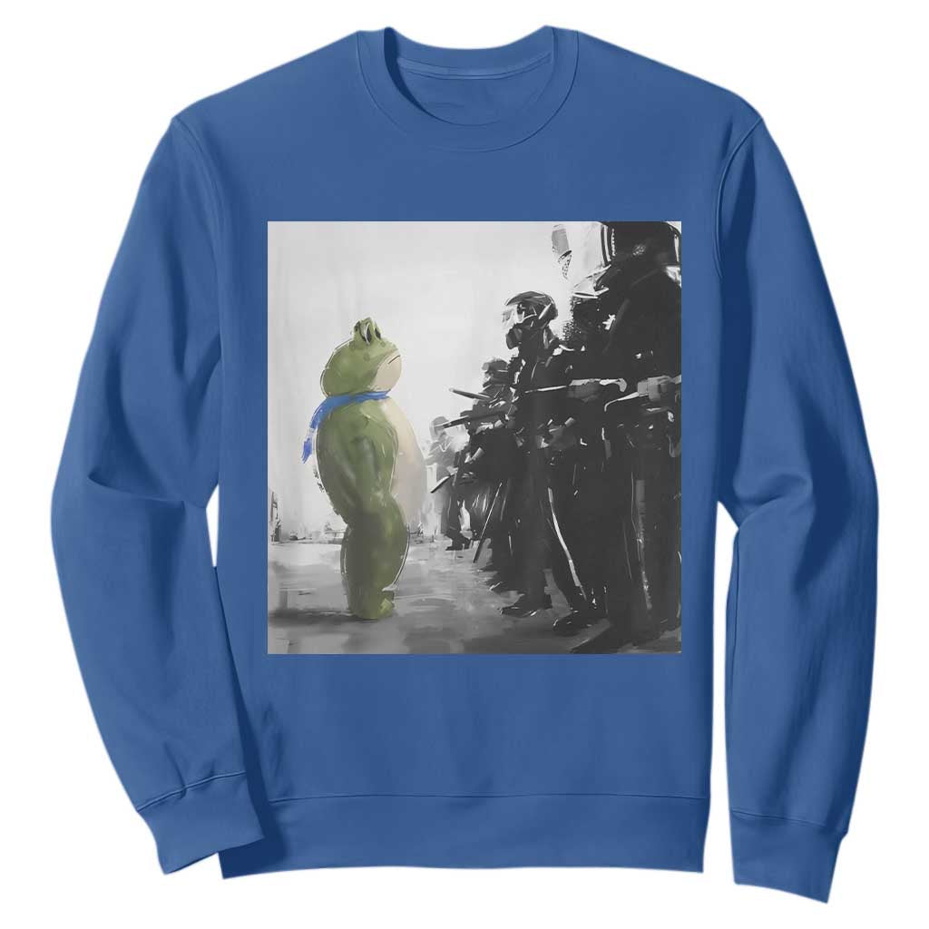 Frog Resist Sweatshirt Free Portland Oregon Freedom Fighters TS02 Royal Blue Print Your Wear