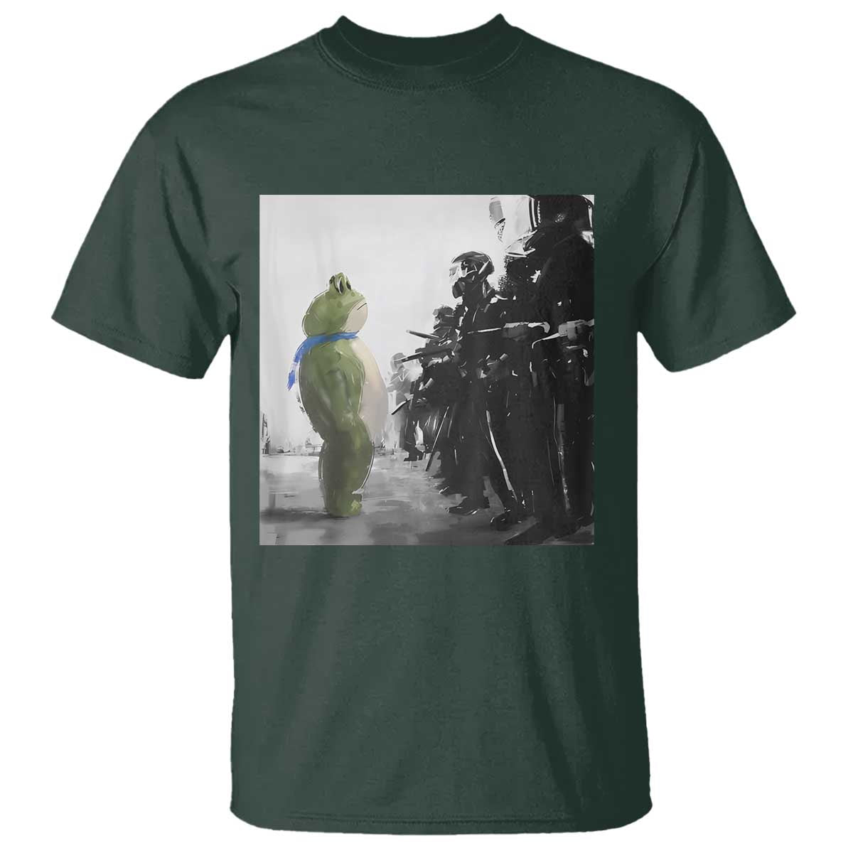 Frog Resist T Shirt Free Portland Oregon Freedom Fighters TS02 Dark Forest Green Print Your Wear