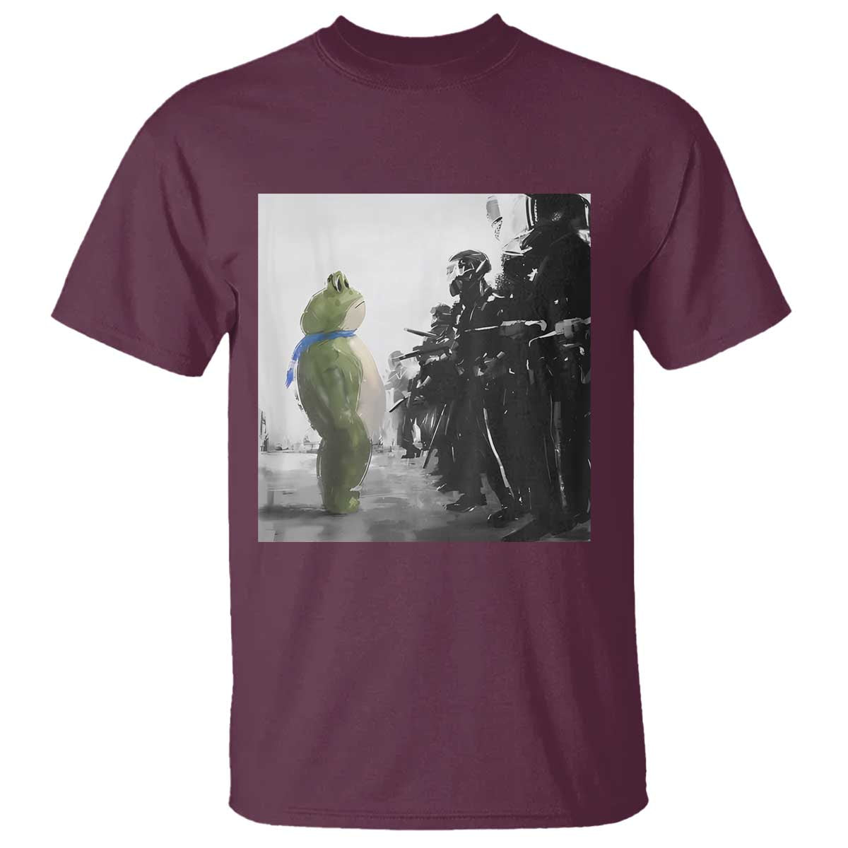 Frog Resist T Shirt Free Portland Oregon Freedom Fighters TS02 Maroon Print Your Wear