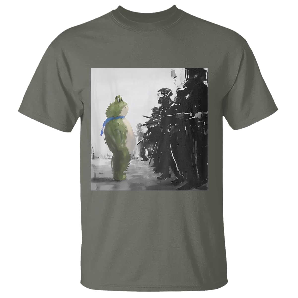Frog Resist T Shirt Free Portland Oregon Freedom Fighters TS02 Military Green Print Your Wear