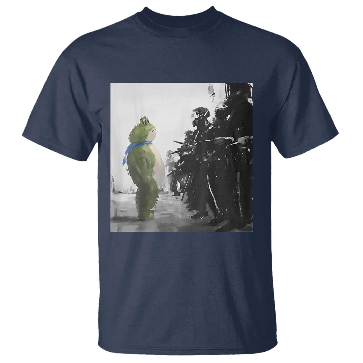 Frog Resist T Shirt Free Portland Oregon Freedom Fighters TS02 Navy Print Your Wear