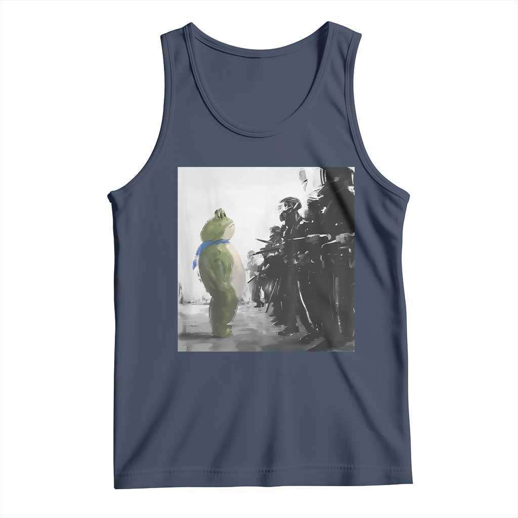 Frog Resist Tank Top Free Portland Oregon Freedom Fighters TS02 Navy Print Your Wear