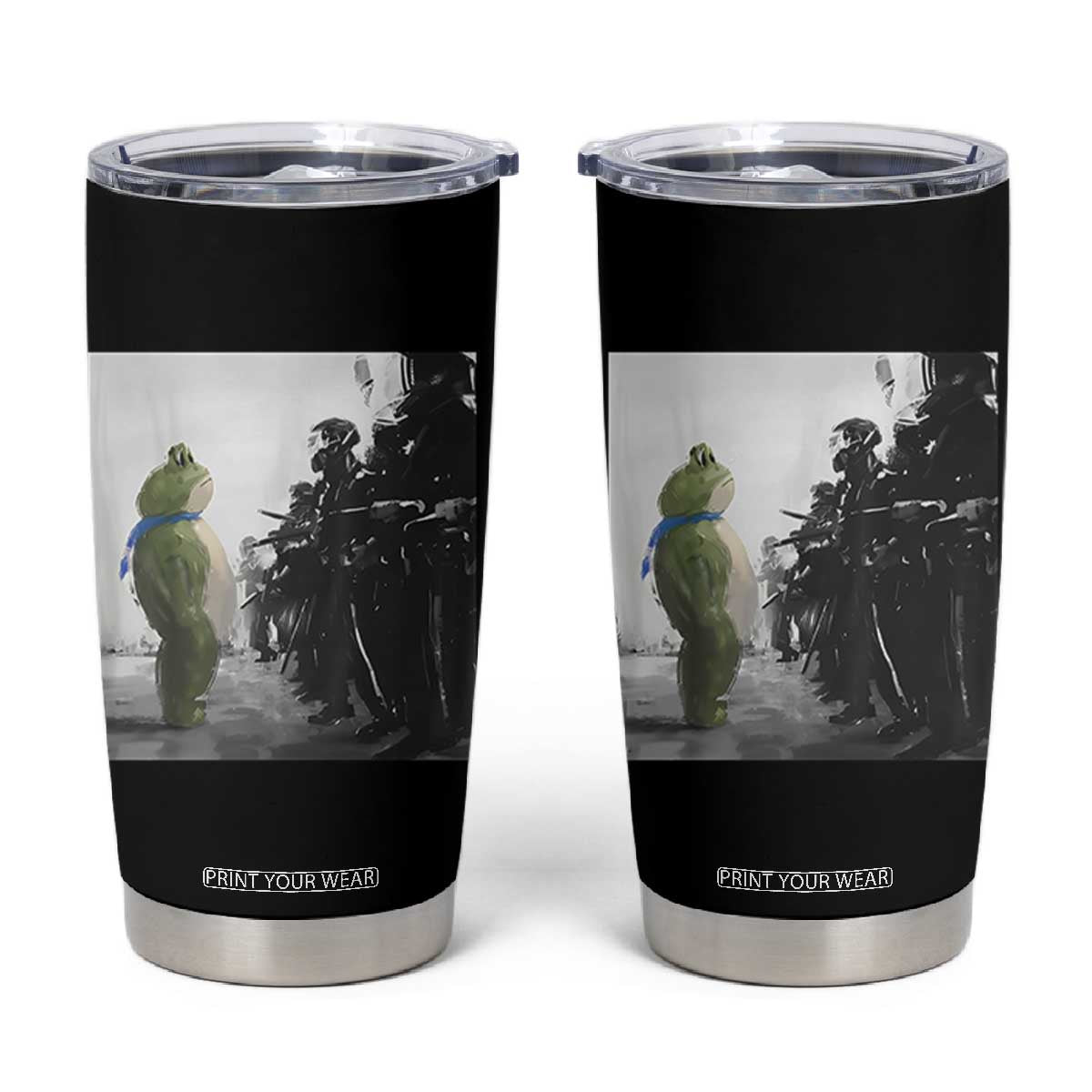 Frog Resist Tumbler Cup Free Portland Oregon Freedom Fighters TS02 Black Print Your Wear