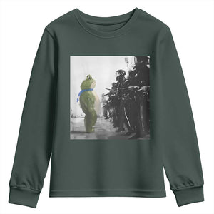 Frog Resist Youth Sweatshirt Free Portland Oregon Freedom Fighters TS02 Dark Forest Green Print Your Wear