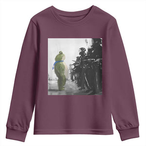 Frog Resist Youth Sweatshirt Free Portland Oregon Freedom Fighters TS02 Maroon Print Your Wear