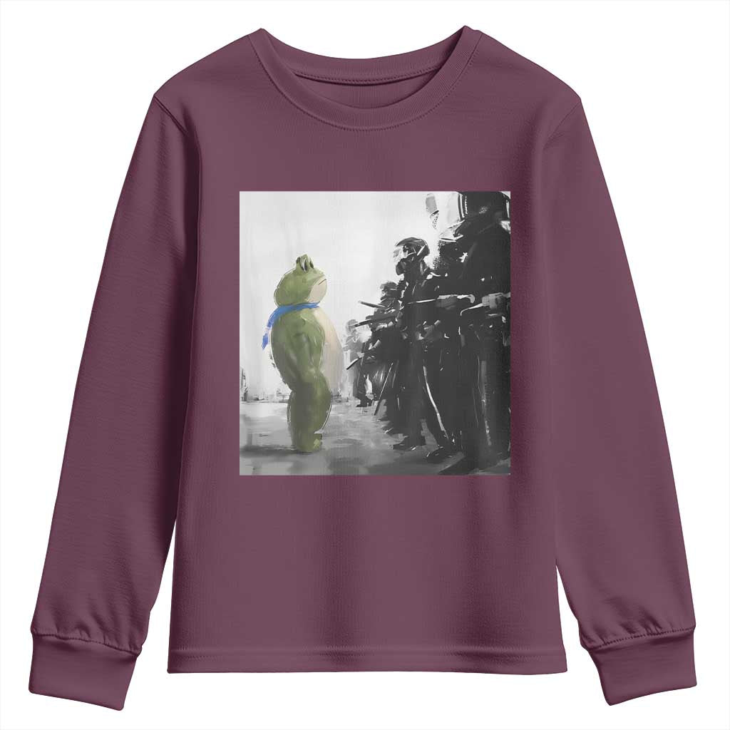 Frog Resist Long Sleeve Shirt Free Portland Oregon Freedom Fighters TS02 Maroon Print Your Wear
