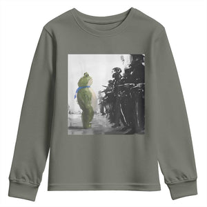 Frog Resist Youth Sweatshirt Free Portland Oregon Freedom Fighters TS02 Military Green Print Your Wear