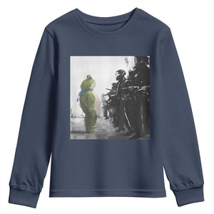 Frog Resist Youth Sweatshirt Free Portland Oregon Freedom Fighters TS02 Navy Print Your Wear