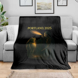 Resist Frog Political Poste Throw Blanket Free Portland Vintage Protest Graphic TS02 Print Your Wear