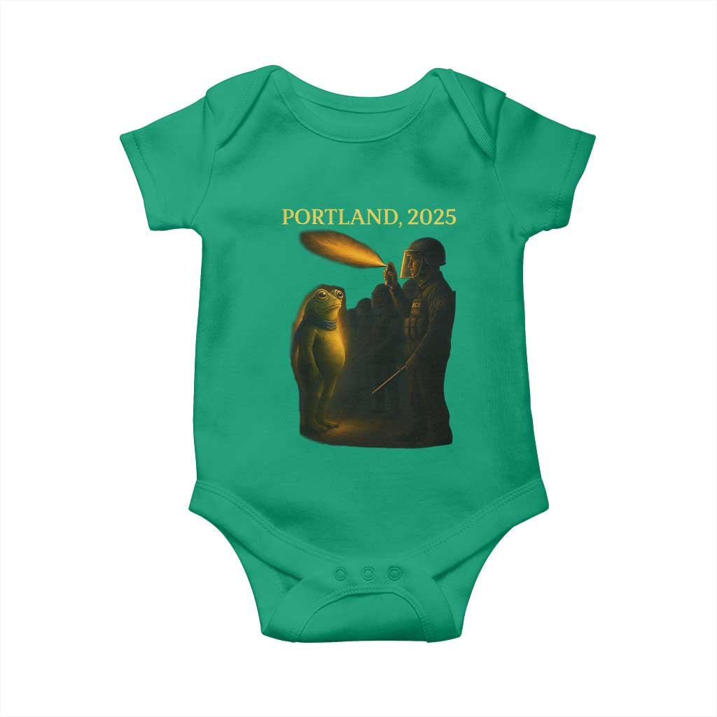 Resist Frog Political Poste Baby Onesie Free Portland Vintage Protest Graphic TS02 Irish Green Print Your Wear