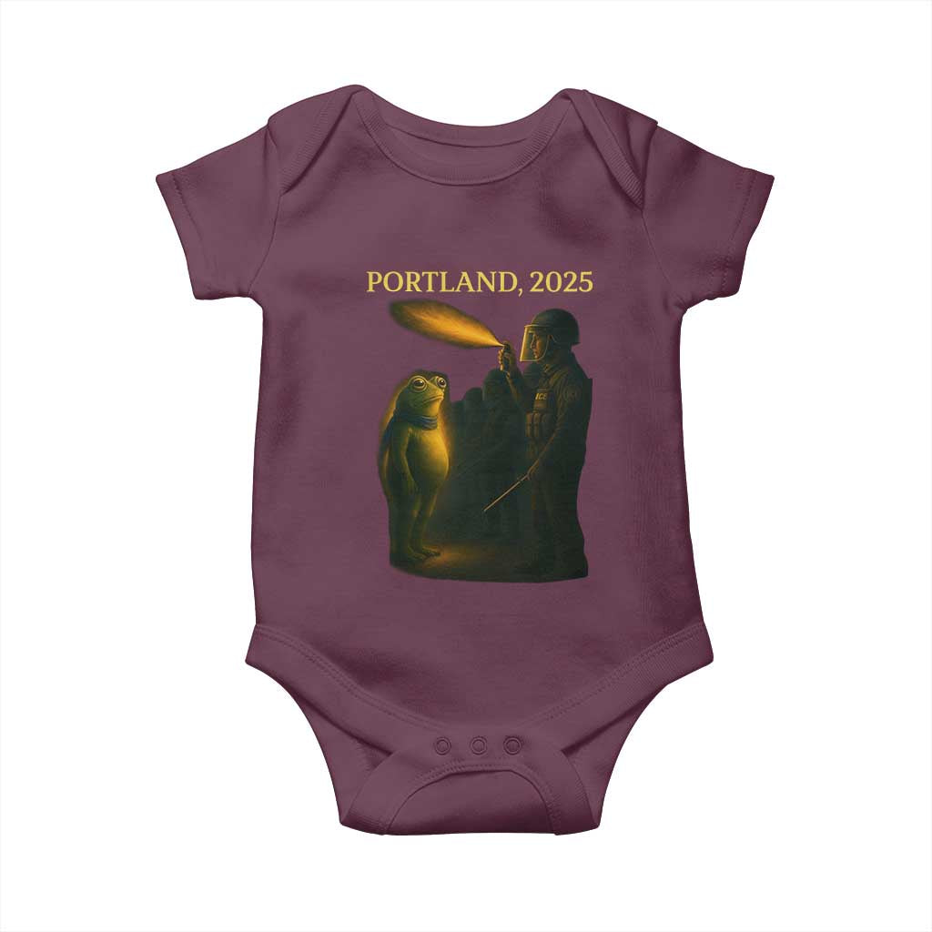 Resist Frog Political Poste Baby Onesie Free Portland Vintage Protest Graphic TS02 Maroon Print Your Wear