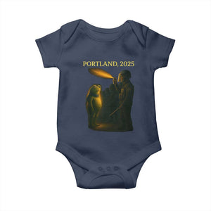 Resist Frog Political Poste Baby Onesie Free Portland Vintage Protest Graphic TS02 Navy Print Your Wear