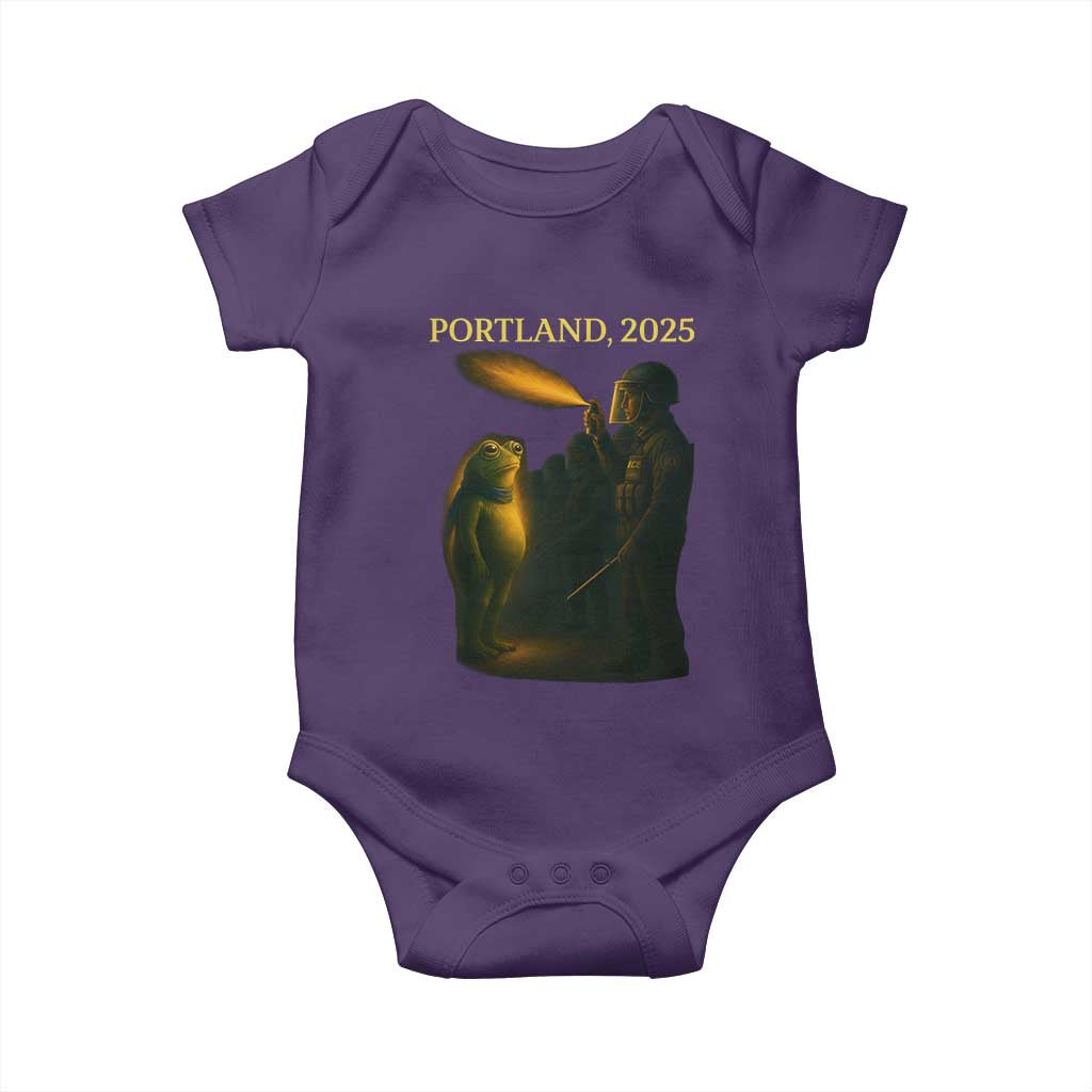Resist Frog Political Poste Baby Onesie Free Portland Vintage Protest Graphic TS02 Purple Print Your Wear