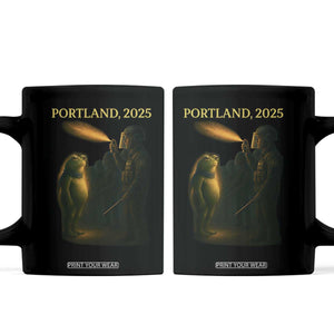 Resist Frog Political Poste Coffee Mug Free Portland Vintage Protest Graphic TS02 Black Print Your Wear
