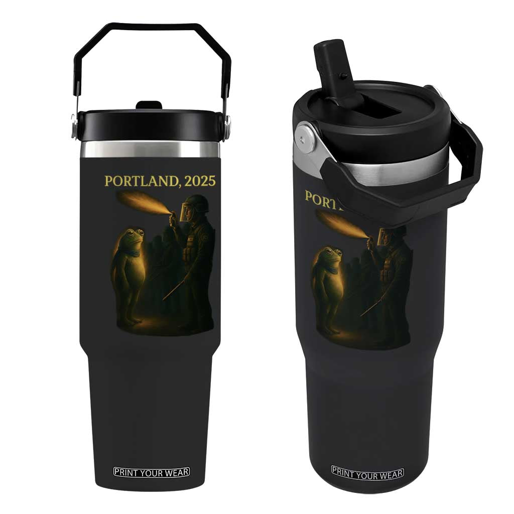 Resist Frog Political Poste Flip Straw Tumbler Free Portland Vintage Protest Graphic TS02 One Size: 30 oz Black Print Your Wear
