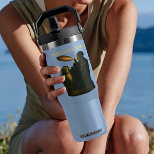 Resist Frog Political Poste Flip Straw Tumbler Free Portland Vintage Protest Graphic TS02 One Size: 30 oz Light Blue Print Your Wear