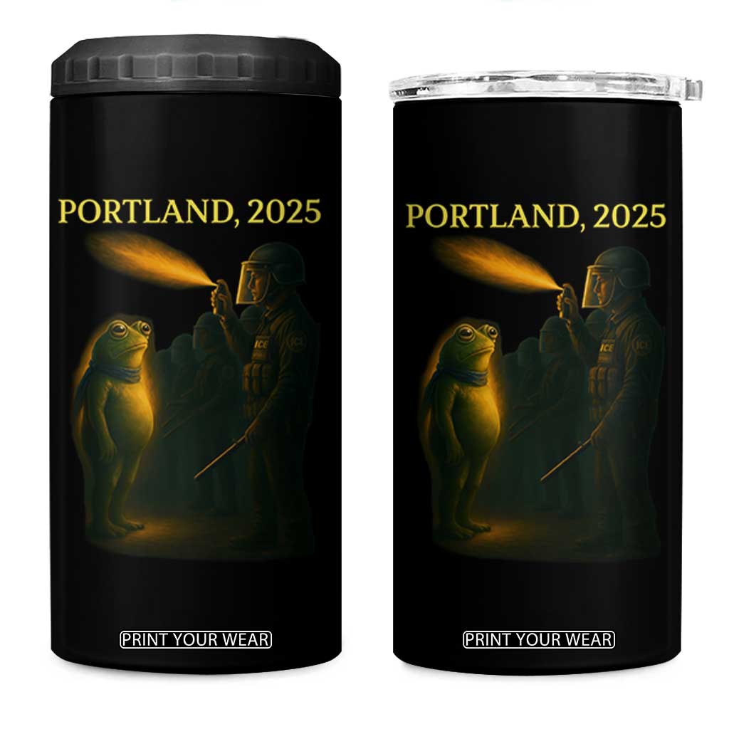 Resist Frog Political Poste 4 in 1 Can Cooler Tumbler Free Portland Vintage Protest Graphic TS02 One Size: 16 oz Black Print Your Wear