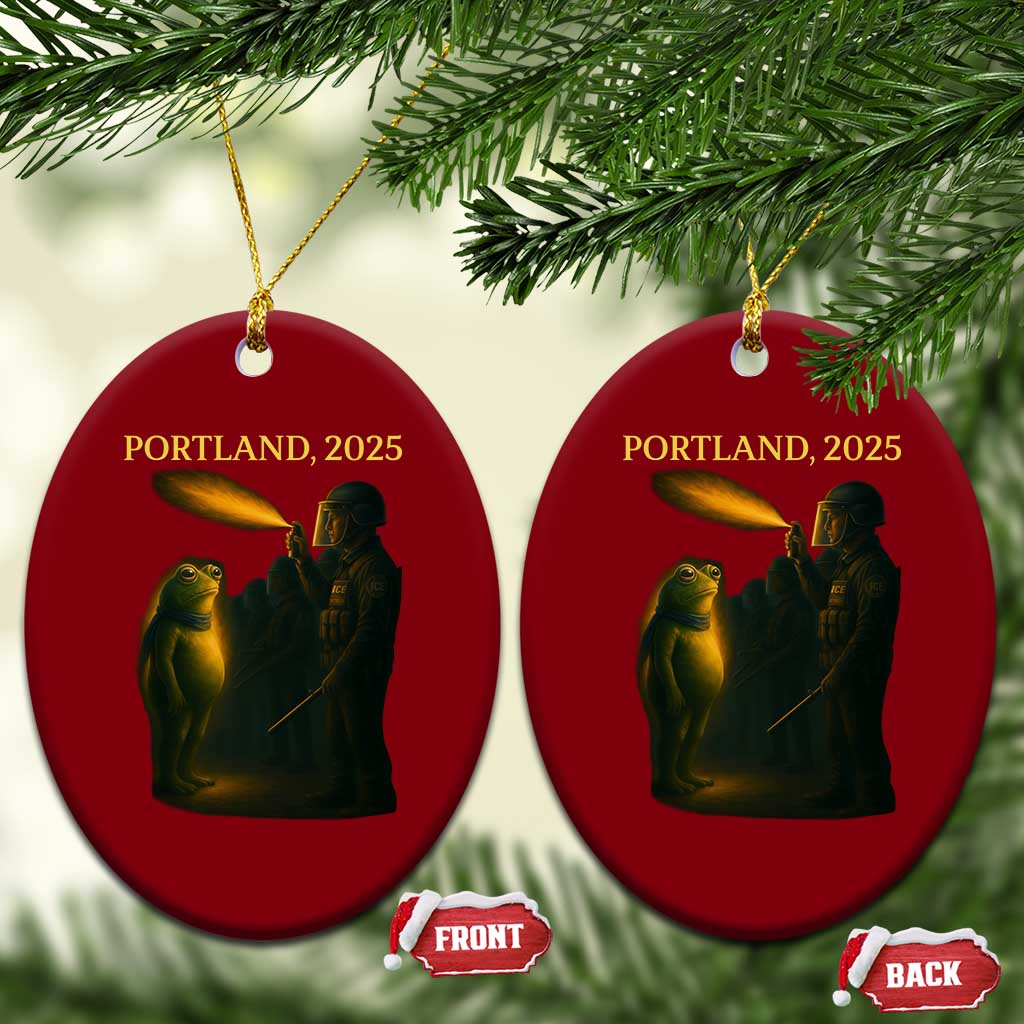Resist Frog Political Poste Ceramic Ornament Free Portland Vintage Protest Graphic TS02 Print Your Wear