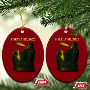 Resist Frog Political Poste Ceramic Ornament Free Portland Vintage Protest Graphic TS02 Print Your Wear