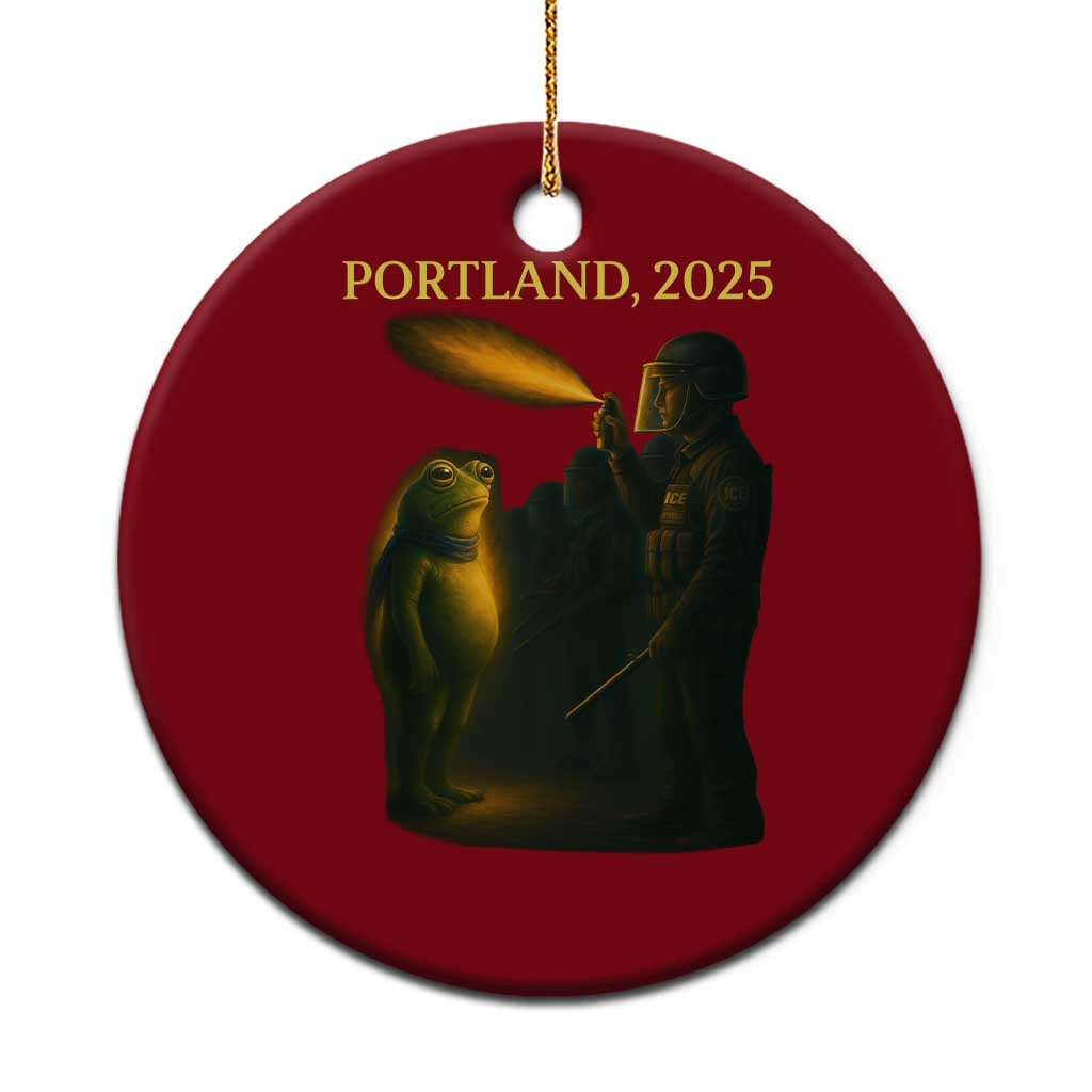 Resist Frog Political Poste Ceramic Ornament Free Portland Vintage Protest Graphic - Print Your Wear