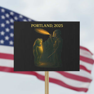 Resist Frog Political Poste Protest Sign Free Portland Vintage Protest Graphic TS02 Horizontal 18" x 24" Black Print Your Wear