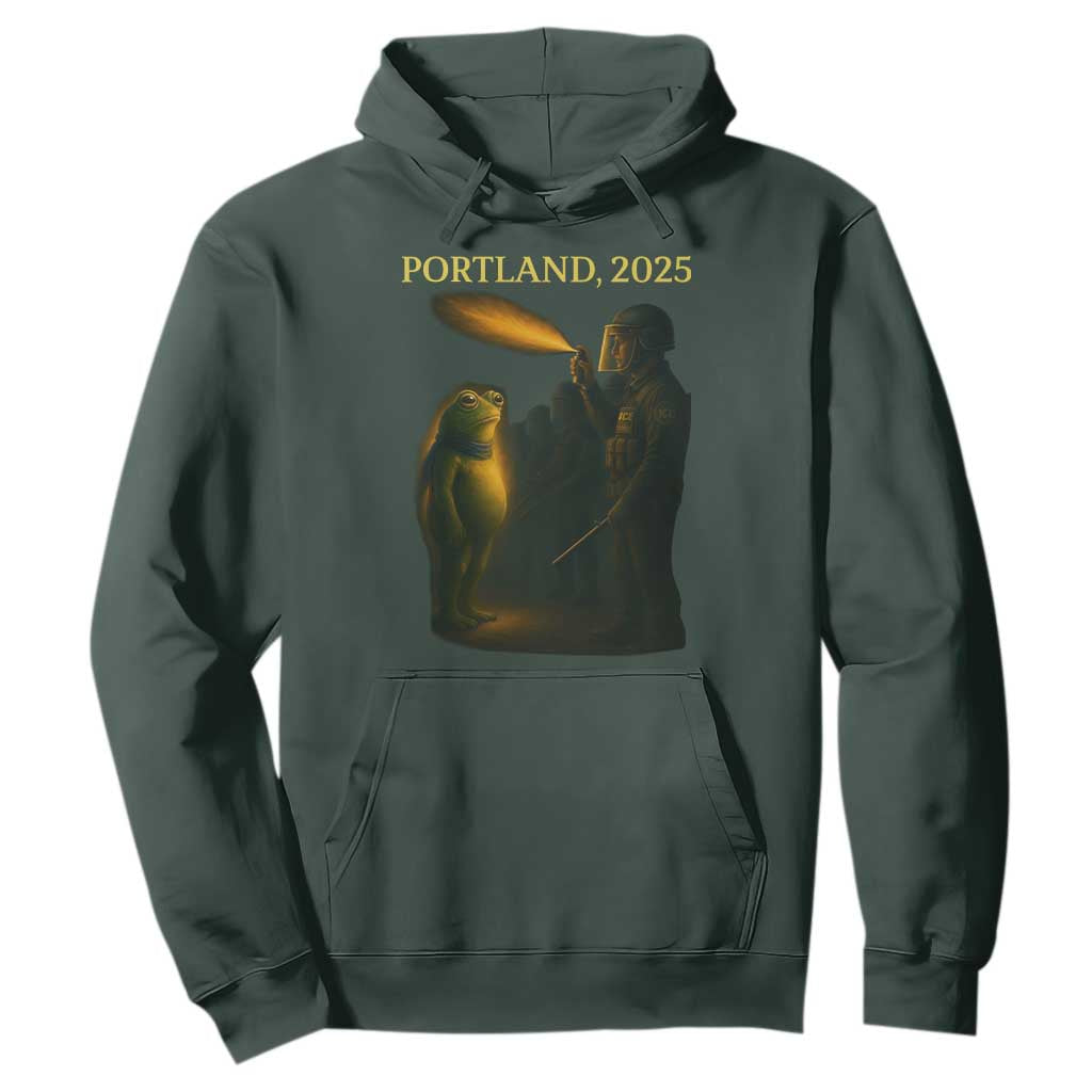 Resist Frog Political Poste Hoodie Free Portland Vintage Protest Graphic TS02 Dark Forest Green Print Your Wear