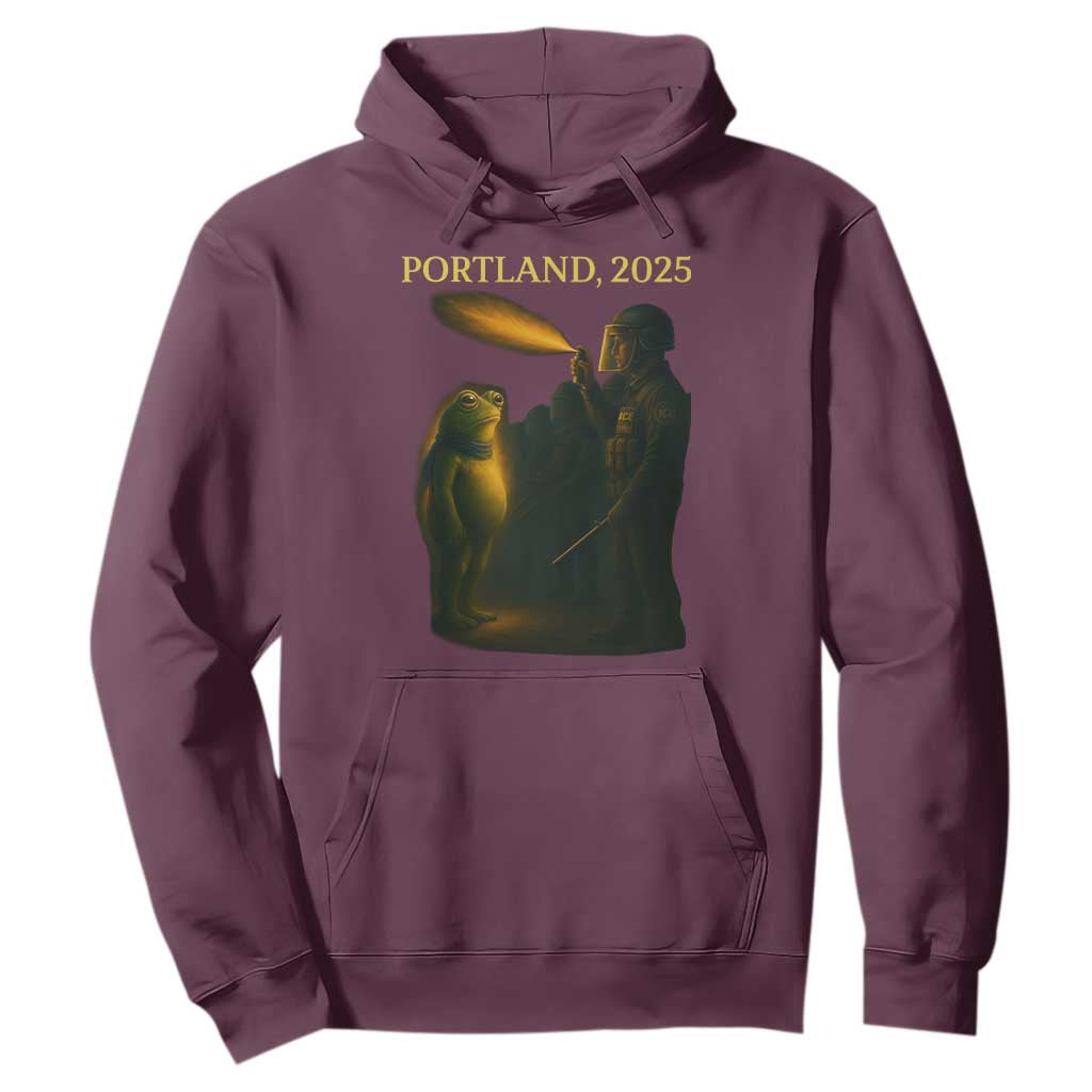 Resist Frog Political Poste Hoodie Free Portland Vintage Protest Graphic TS02 Maroon Print Your Wear