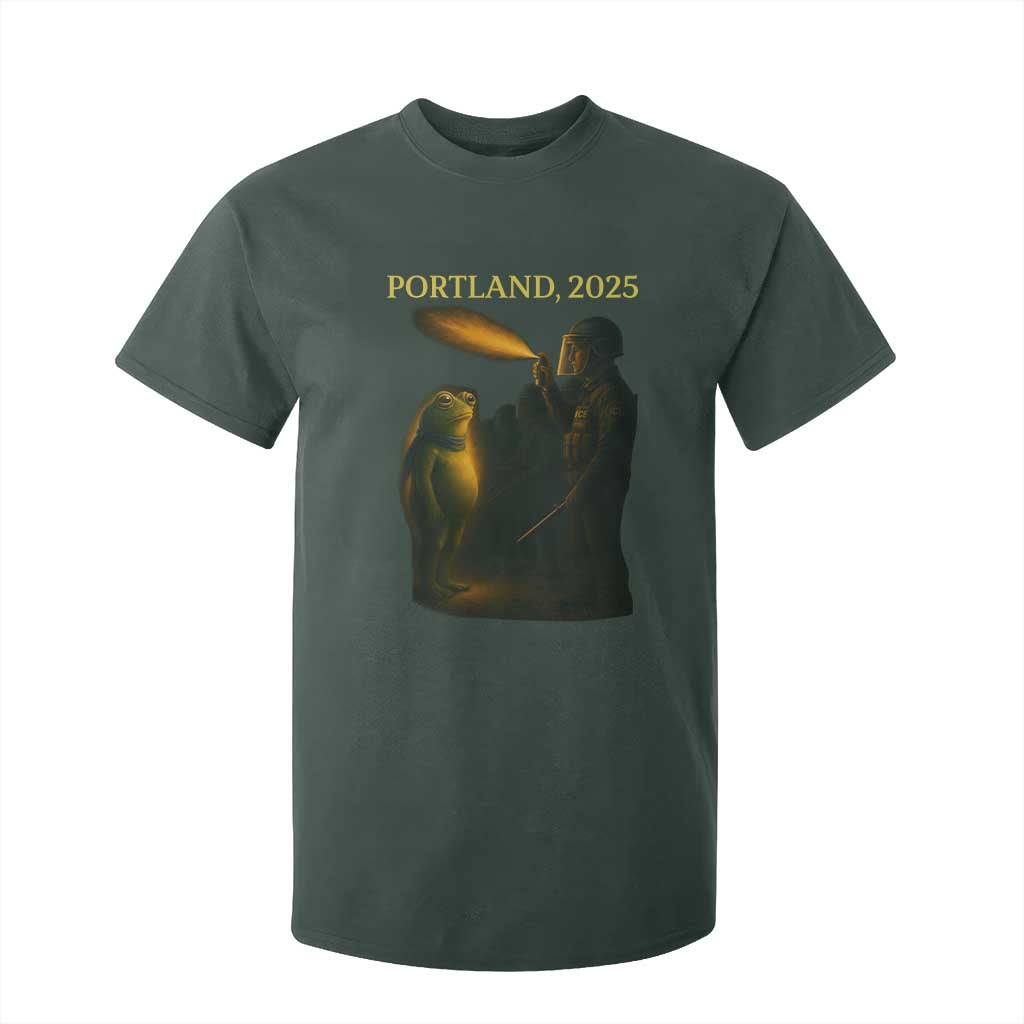 Resist Frog Political Poste T Shirt For Kid Free Portland Vintage Protest Graphic TS02 Dark Forest Green Print Your Wear