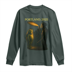 Resist Frog Political Poste Long Sleeve Shirt Free Portland Vintage Protest Graphic TS02 Dark Forest Green Print Your Wear