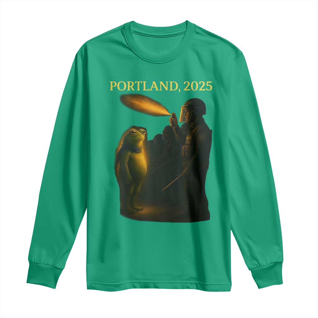 Resist Frog Political Poste Long Sleeve Shirt Free Portland Vintage Protest Graphic TS02 Irish Green Print Your Wear