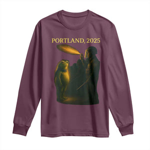 Resist Frog Political Poste Long Sleeve Shirt Free Portland Vintage Protest Graphic TS02 Maroon Print Your Wear