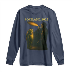 Resist Frog Political Poste Long Sleeve Shirt Free Portland Vintage Protest Graphic TS02 Navy Print Your Wear