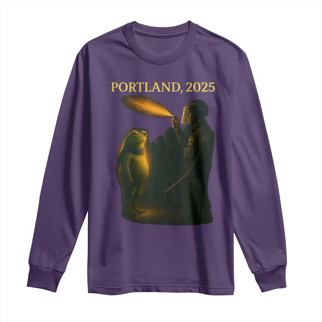 Resist Frog Political Poste Long Sleeve Shirt Free Portland Vintage Protest Graphic TS02 Purple Print Your Wear