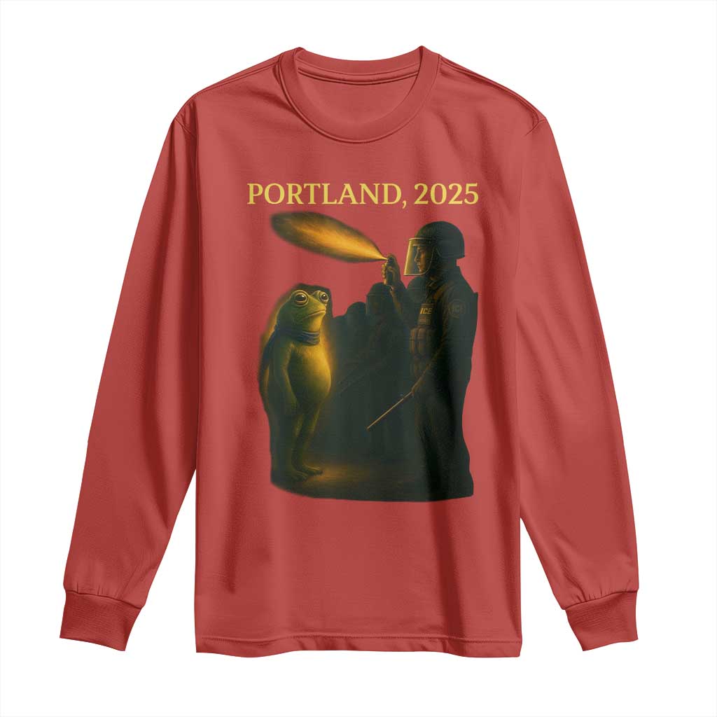 Resist Frog Political Poste Long Sleeve Shirt Free Portland Vintage Protest Graphic TS02 Red Print Your Wear