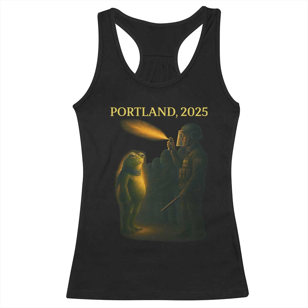 Resist Frog Political Poste Racerback Tank Top Free Portland Vintage Protest Graphic TS02 Black Print Your Wear