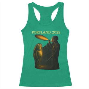 Resist Frog Political Poste Racerback Tank Top Free Portland Vintage Protest Graphic TS02 Irish Green Print Your Wear