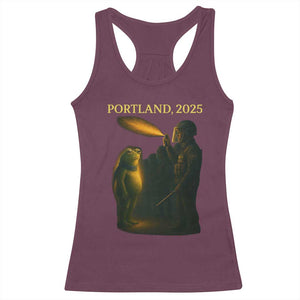 Resist Frog Political Poste Racerback Tank Top Free Portland Vintage Protest Graphic TS02 Maroon Print Your Wear