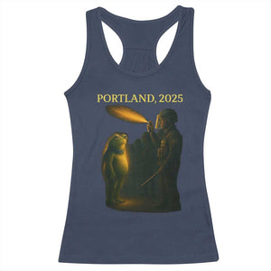 Resist Frog Political Poste Racerback Tank Top Free Portland Vintage Protest Graphic TS02 Navy Print Your Wear