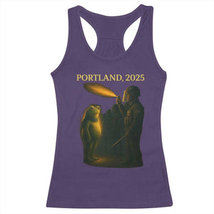 Resist Frog Political Poste Racerback Tank Top Free Portland Vintage Protest Graphic TS02 Purple Print Your Wear