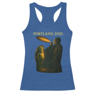 Resist Frog Political Poste Racerback Tank Top Free Portland Vintage Protest Graphic TS02 Royal Blue Print Your Wear