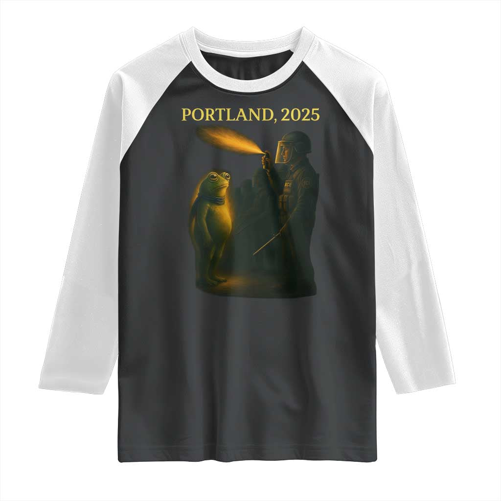 Resist Frog Political Poste Raglan Shirt Free Portland Vintage Protest Graphic TS02 Black White Print Your Wear