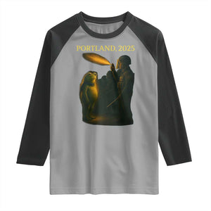 Resist Frog Political Poste Raglan Shirt Free Portland Vintage Protest Graphic TS02 Sport Gray Black Print Your Wear