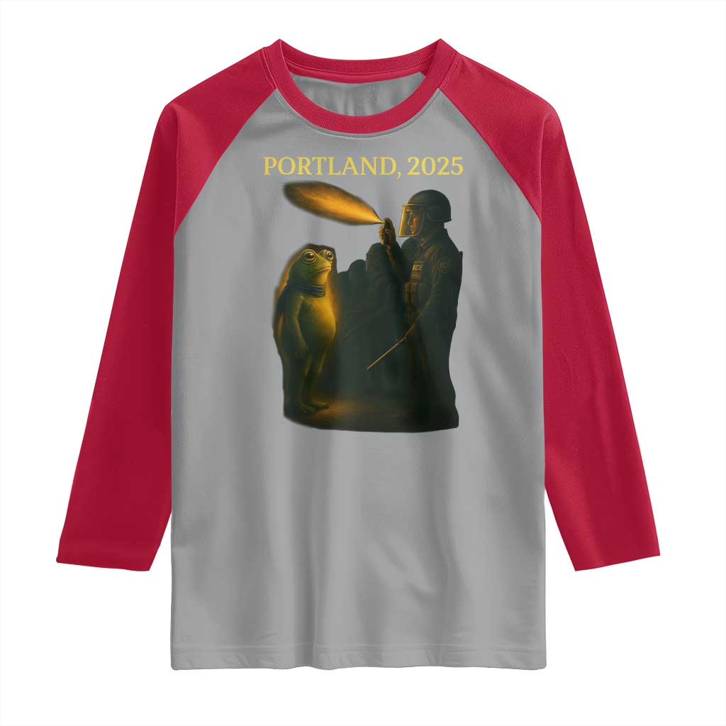 Resist Frog Political Poste Raglan Shirt Free Portland Vintage Protest Graphic TS02 Sport Gray Red Print Your Wear