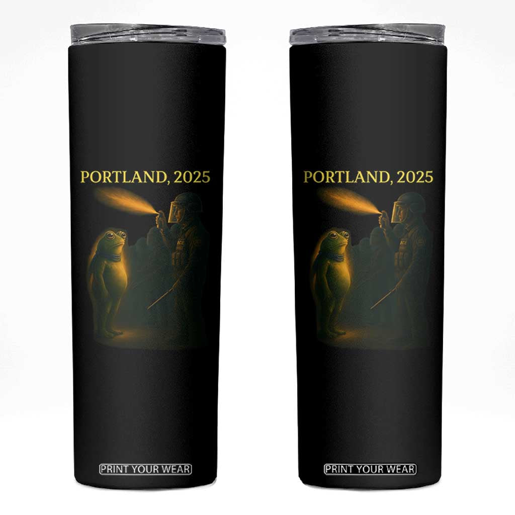 Resist Frog Political Poste Skinny Tumbler Free Portland Vintage Protest Graphic TS02 Black Print Your Wear