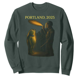 Resist Frog Political Poste Sweatshirt Free Portland Vintage Protest Graphic TS02 Dark Forest Green Print Your Wear