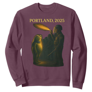 Resist Frog Political Poste Sweatshirt Free Portland Vintage Protest Graphic TS02 Maroon Print Your Wear
