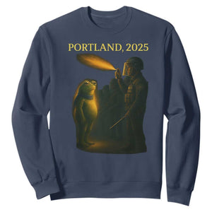 Resist Frog Political Poste Sweatshirt Free Portland Vintage Protest Graphic TS02 Navy Print Your Wear