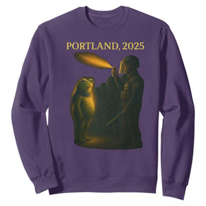 Resist Frog Political Poste Sweatshirt Free Portland Vintage Protest Graphic TS02 Purple Print Your Wear